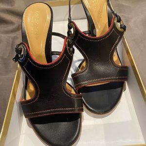 Sergio Rossi Black & Red Sandals
